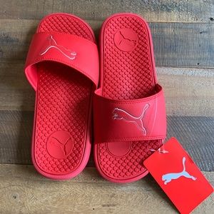 NWT! Puma red slides